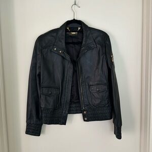 Black leather St. John jacket
